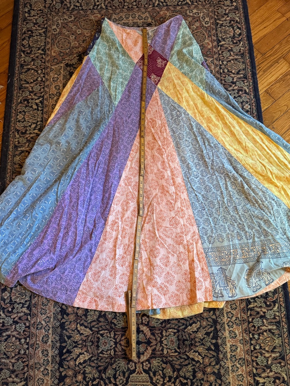 VTG Festival Bohemian Patchwork Maxi Skirt - Pastel Multi - Picture 15 of 16